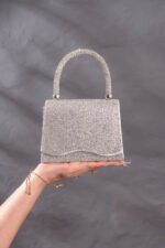 Silver Rhinestone Decor Bag