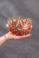 Luxury Red Rhinestone Apple Clutch