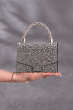 Rhinestone Decor Black Bag