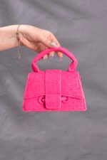 Mini Solid Color Pu Flip Cover Magnetic Top Handle