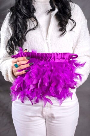 Women's Faux Feather Evening Clutch Bag