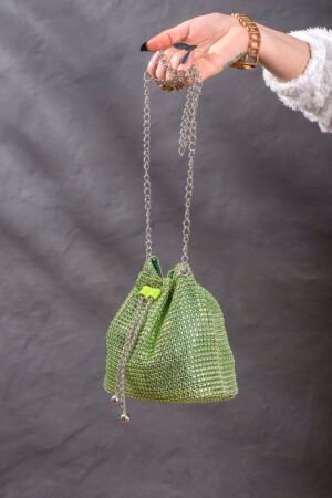 Green Glitter Bling Shiny Bag