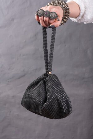Shiny Black Wrist Bag