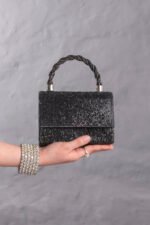 Luxury Shiny Black Versatile Handbag