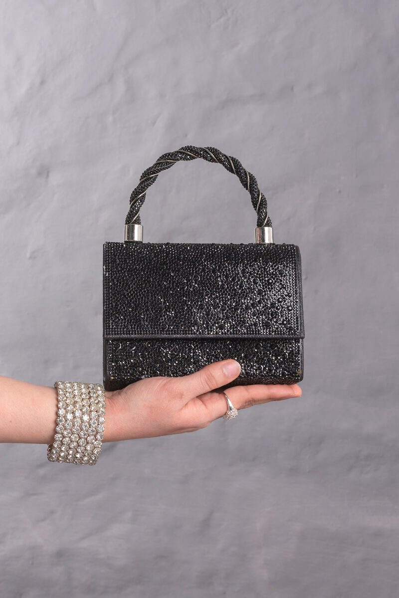 Luxury Shiny Black Versatile Handbag