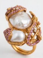 Turkish Style Gold Pearl Statement Ring