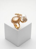 Turkish Style Dual Stone & Pearl Statement Ring