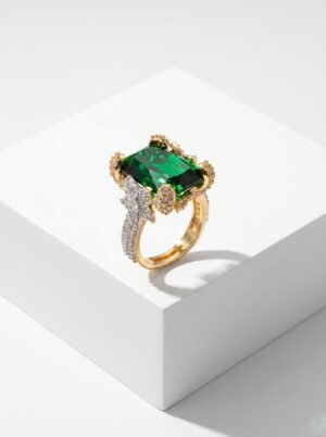 Emerald Green Crystal Statement Ring