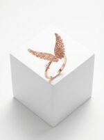 Rose Gold Wing-Inspired Ring